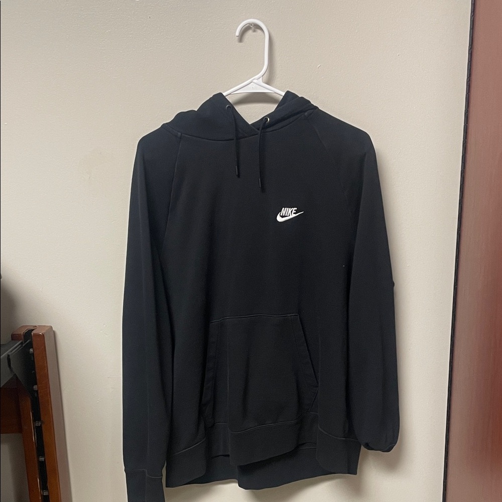Nike Men's Black Hoodie with White Logo